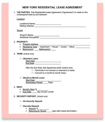 Rental Lease Agreement Template